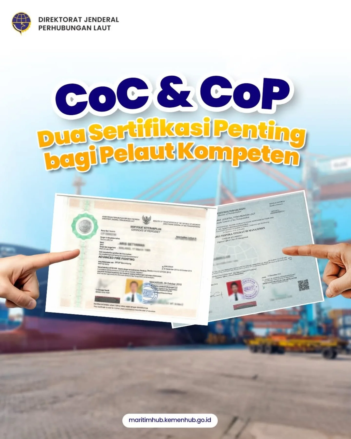 CoC dan CoP merupakan dua sertifikasi penting yang menjadi bukti kompetensi dan mendukung profesionalisme pelaut di atas kapal.